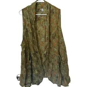 Hand Kreation‎ Womens Cardigan Rayon Sleeveless Travel Casual One Size Green